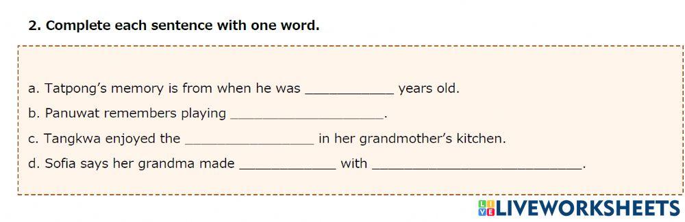 Writing: Gap fillings by Teacher Kasim