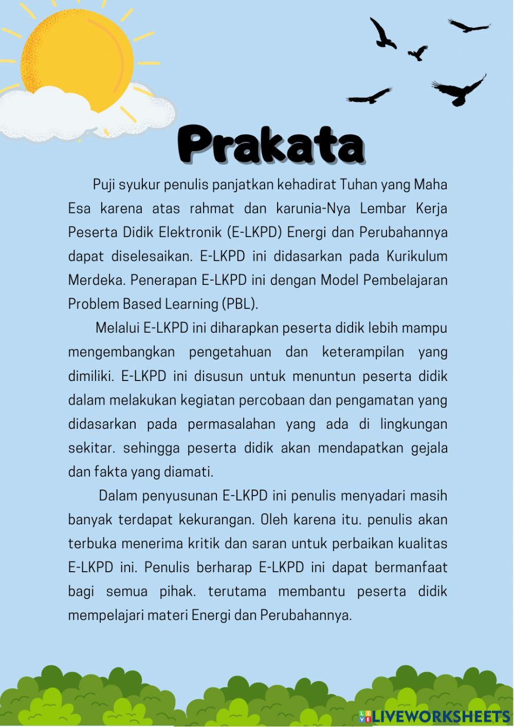 E-LKPD Energi dan Perubahannya