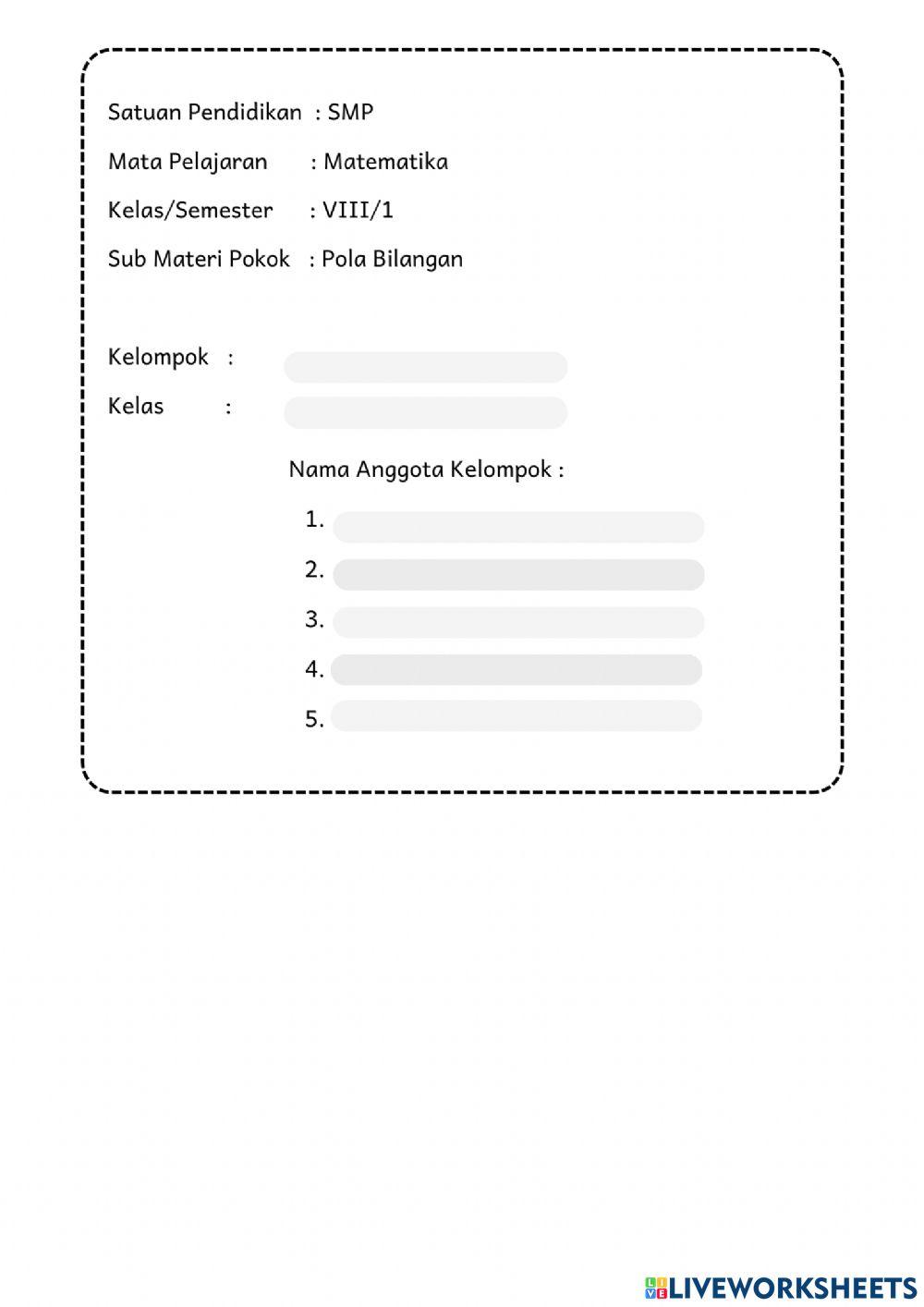 LKPD Bagian 1 Pola Bilangan