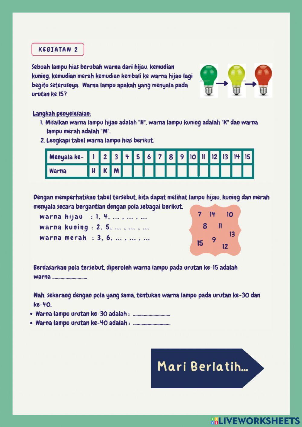 LKPD Bagian 1 Pola Bilangan