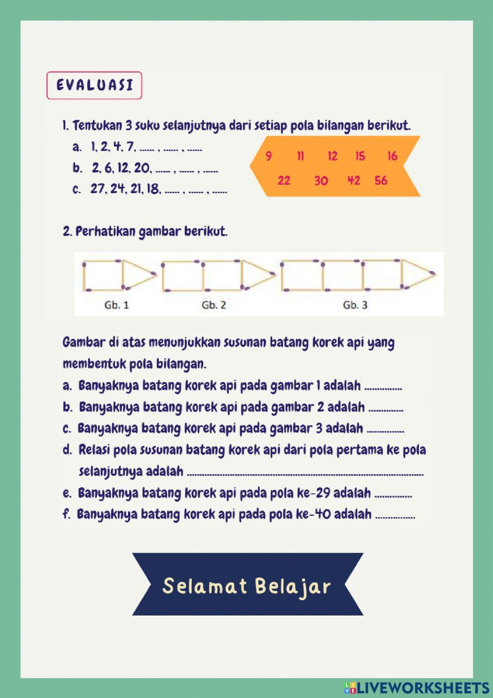 LKPD Bagian 1 Pola Bilangan