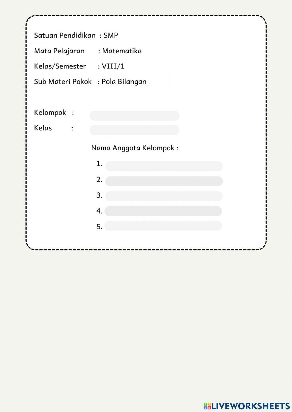 LKPD Pola Bilangan Bagian 3