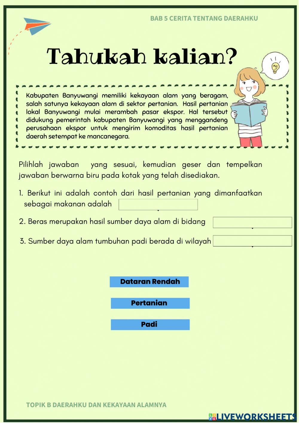 Pembelajaran 1 E-LKPD Pertanian Lokal Banyuwangi