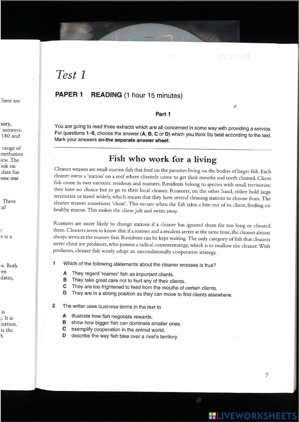 Reading CAE all parts