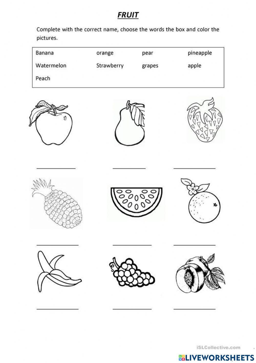 Fruit! worksheet | Live Worksheets
