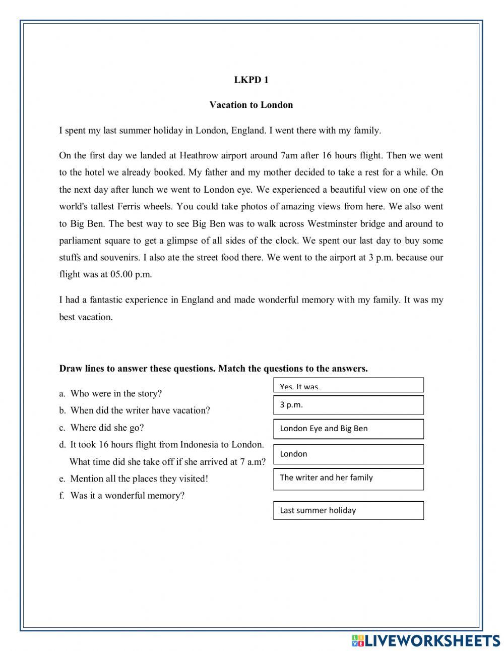 Recount Text Exercise