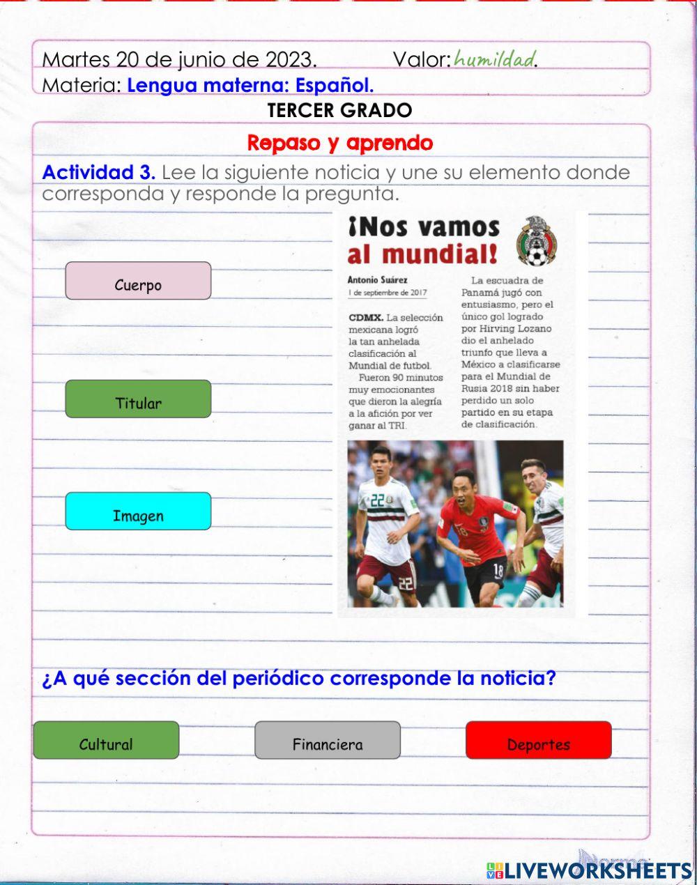 Repaso y aprendo de Lengua Materna: Español