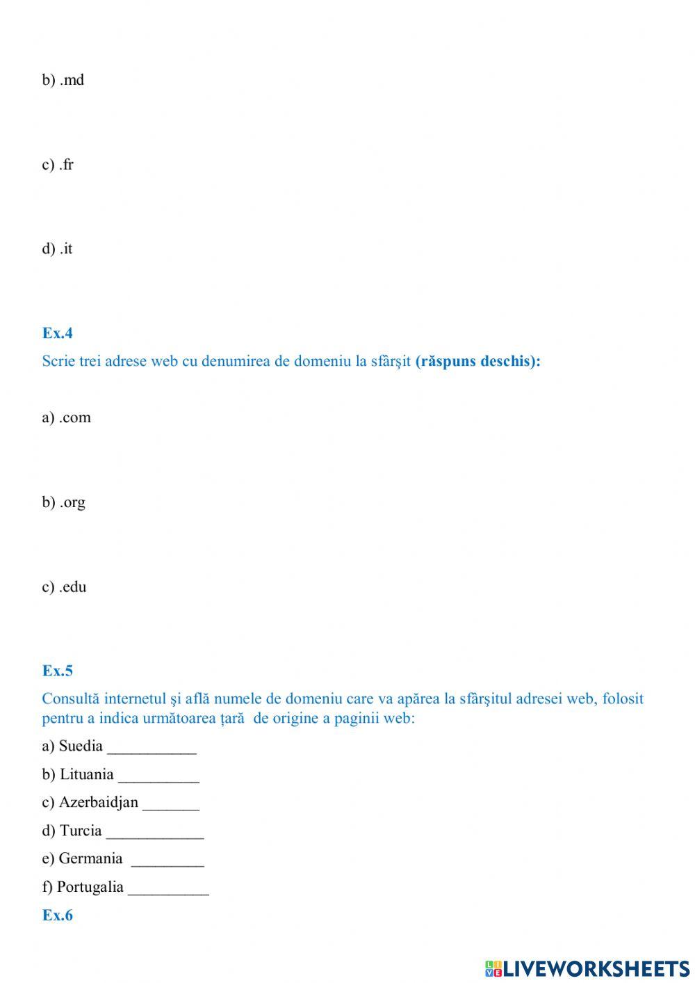 Capitolul I.    Pagini web. 1.Locații și adrese web