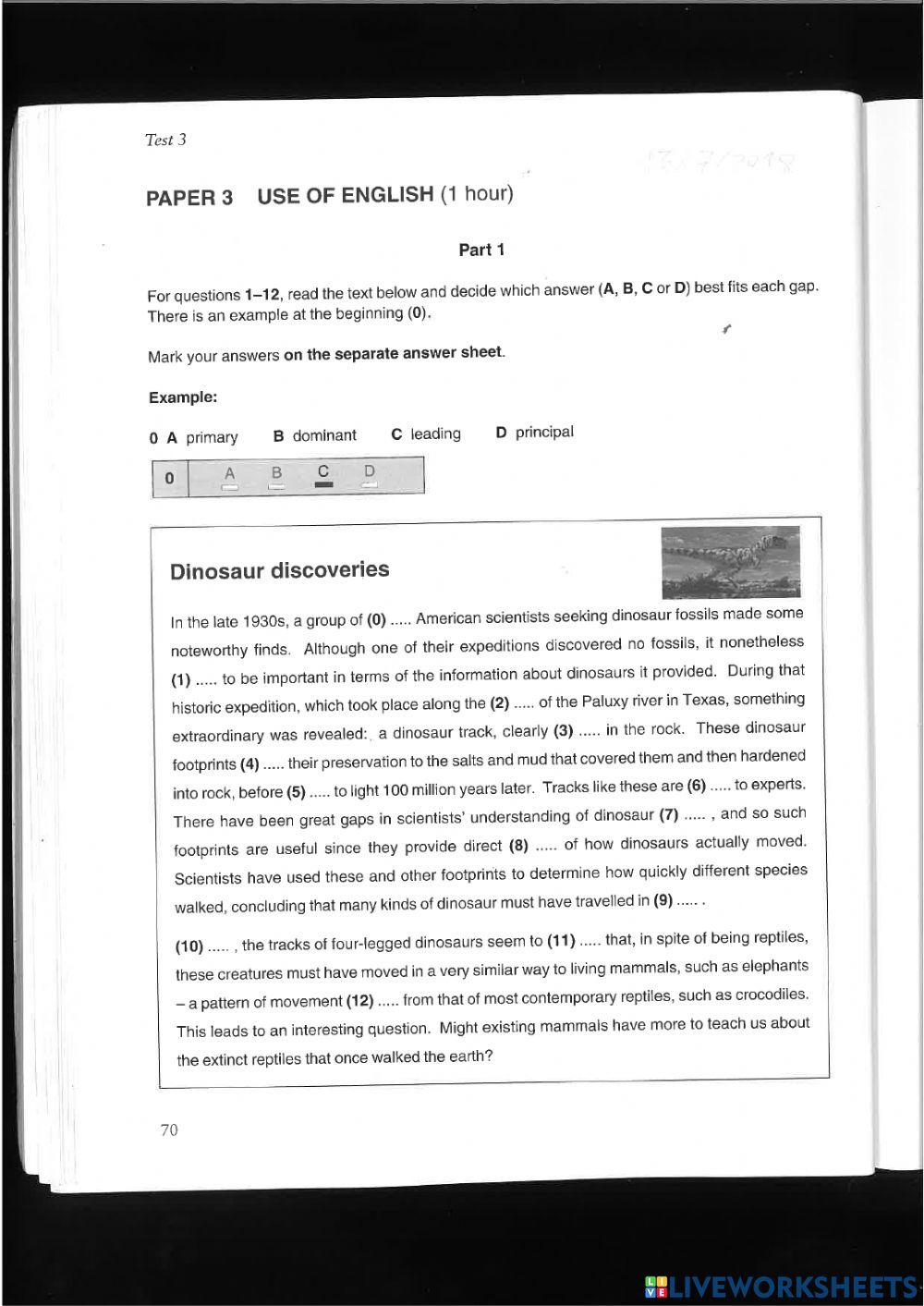 Use of english cae test 3 all parts
