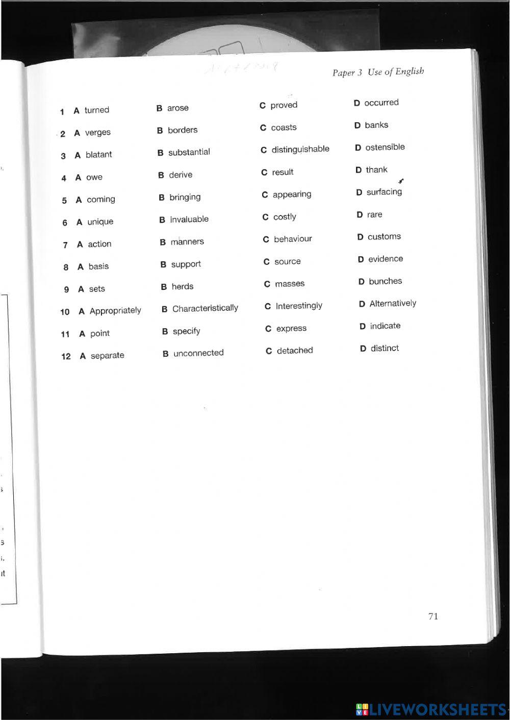 Use of english cae test 3 all parts