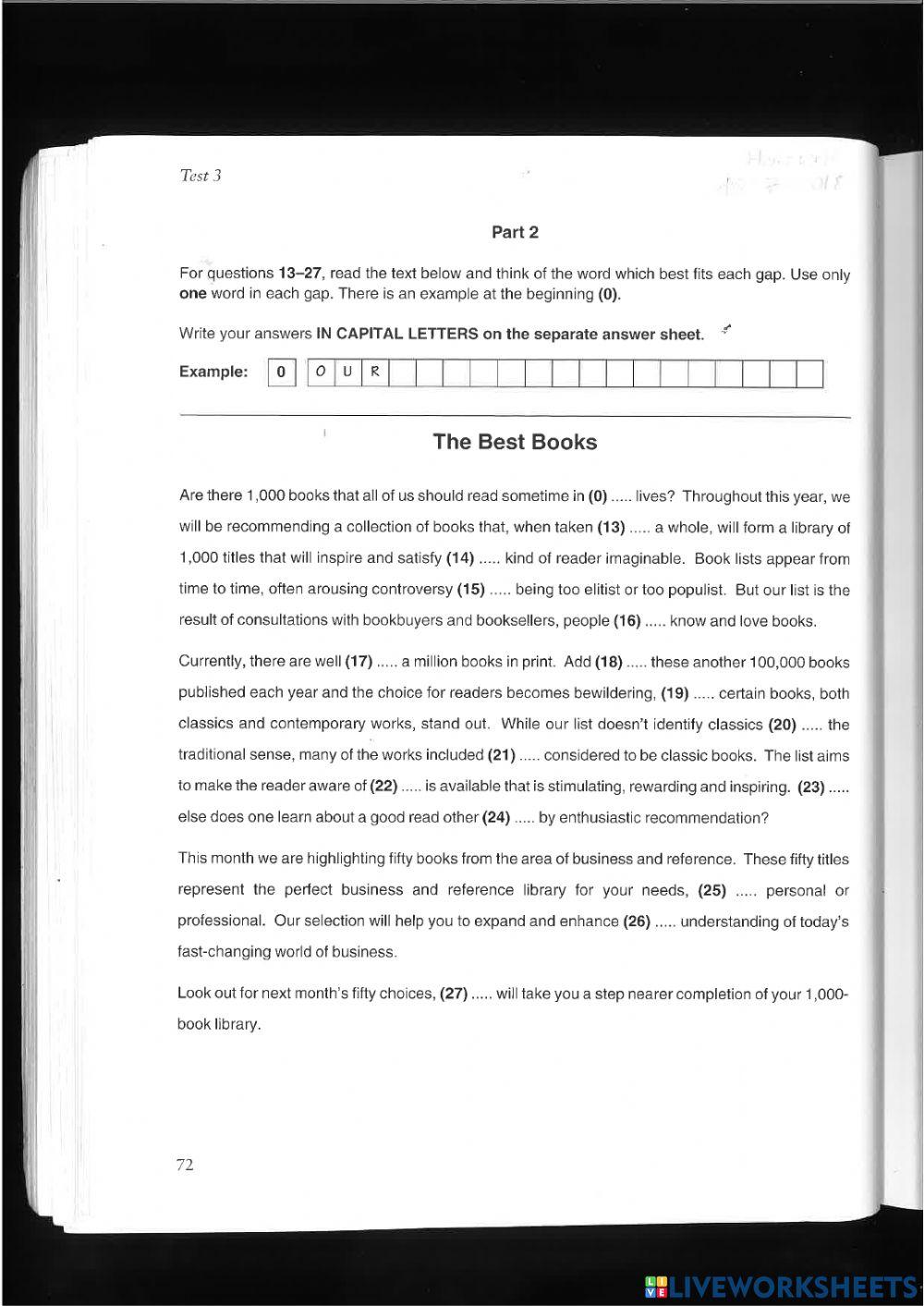 Use of english cae test 3 all parts