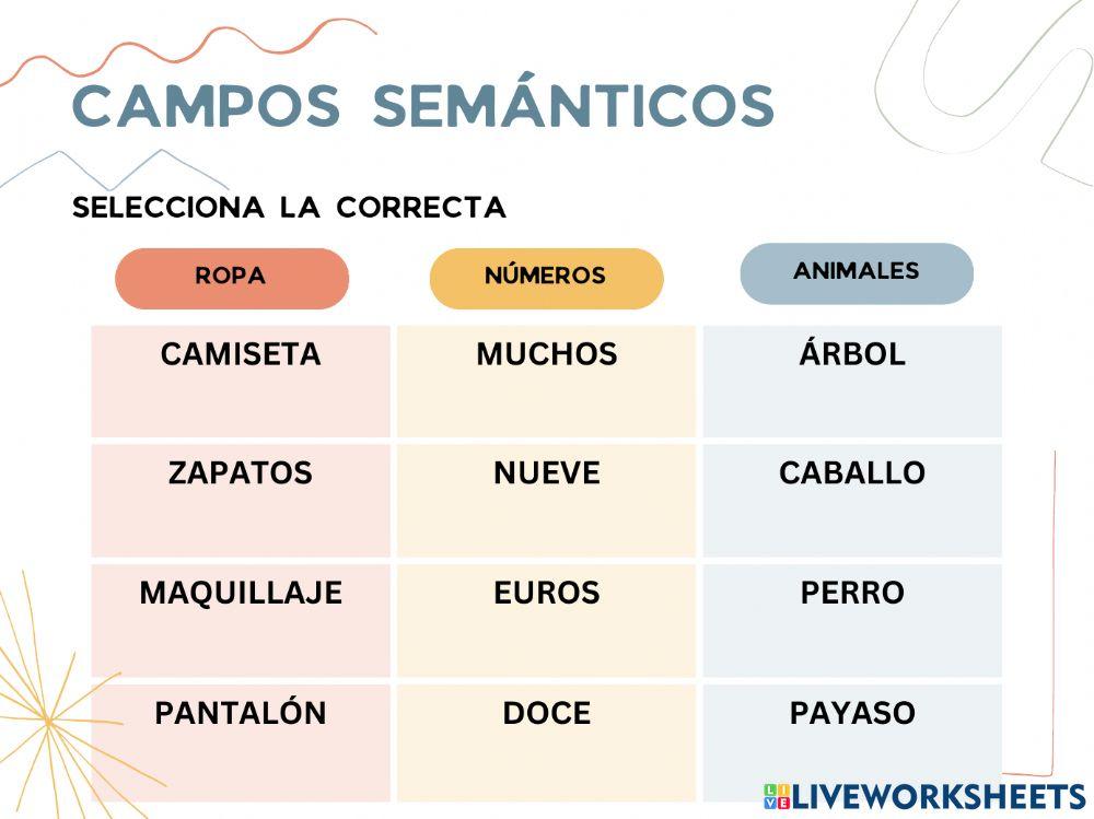 Campos semánticos 1º Primaria