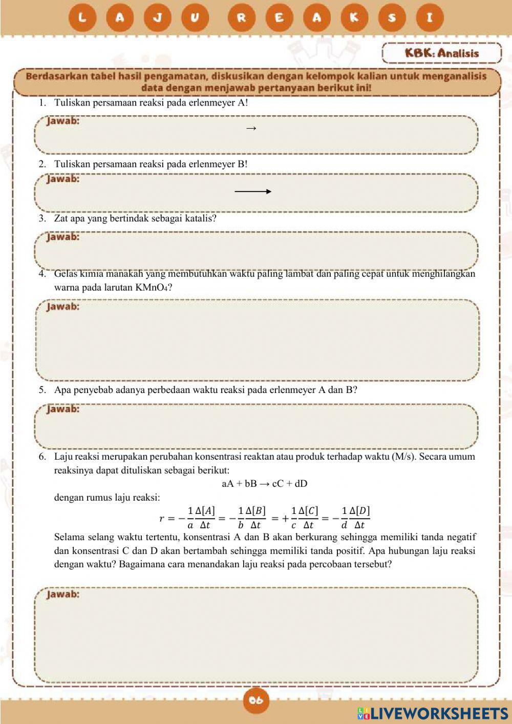 E-LKPD LAJU REAKSI FAKTOR KATALIS