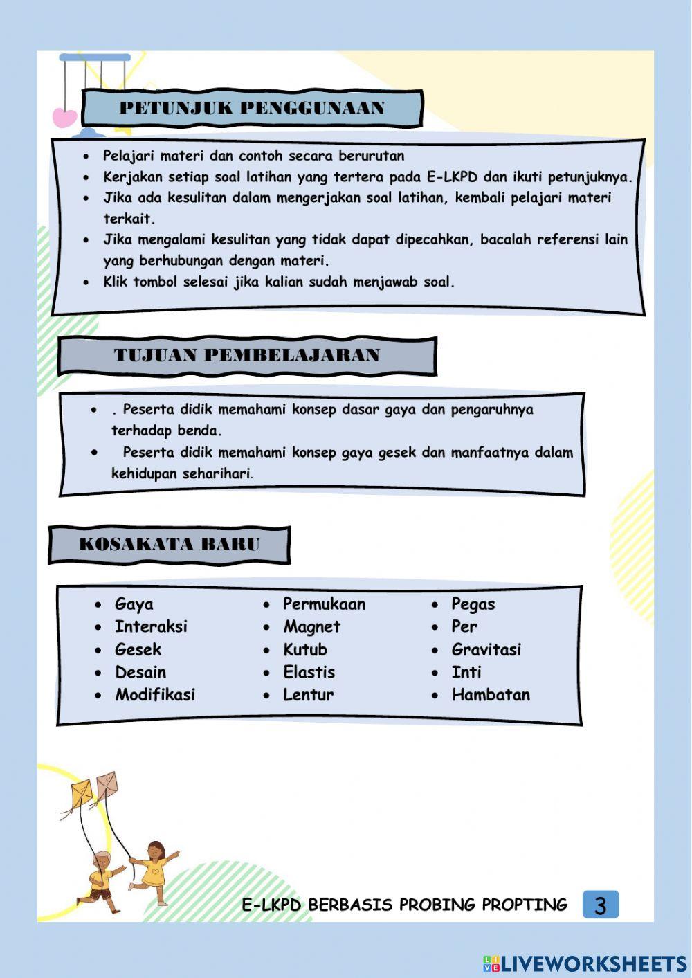 Topik A: Gaya Otot dann Gaya Gesek