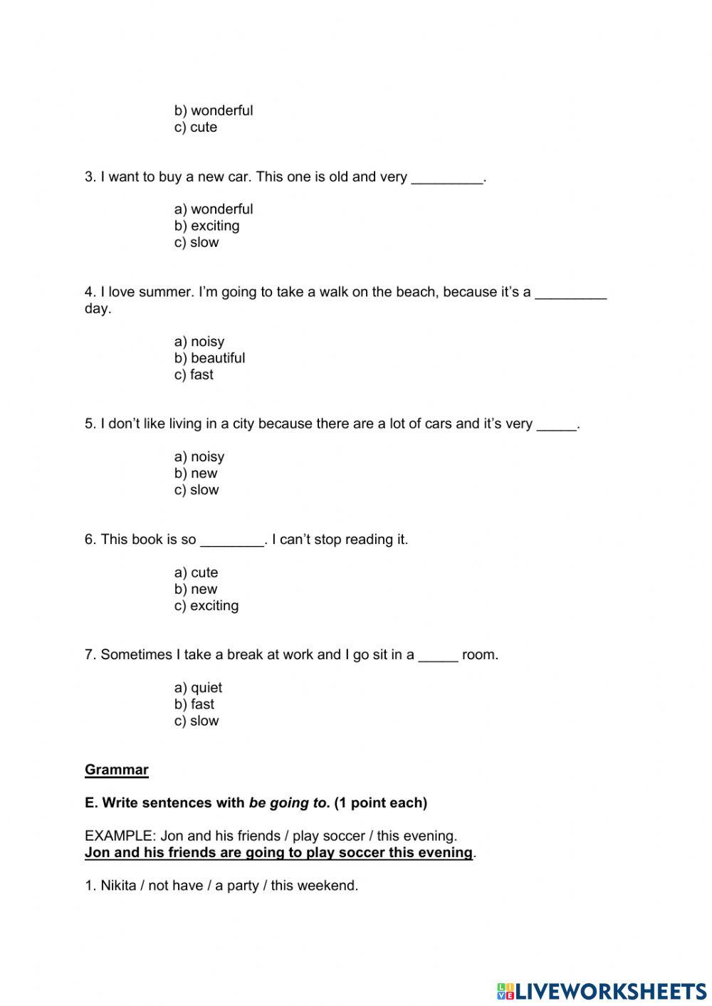 Cambridge One Block 4 test