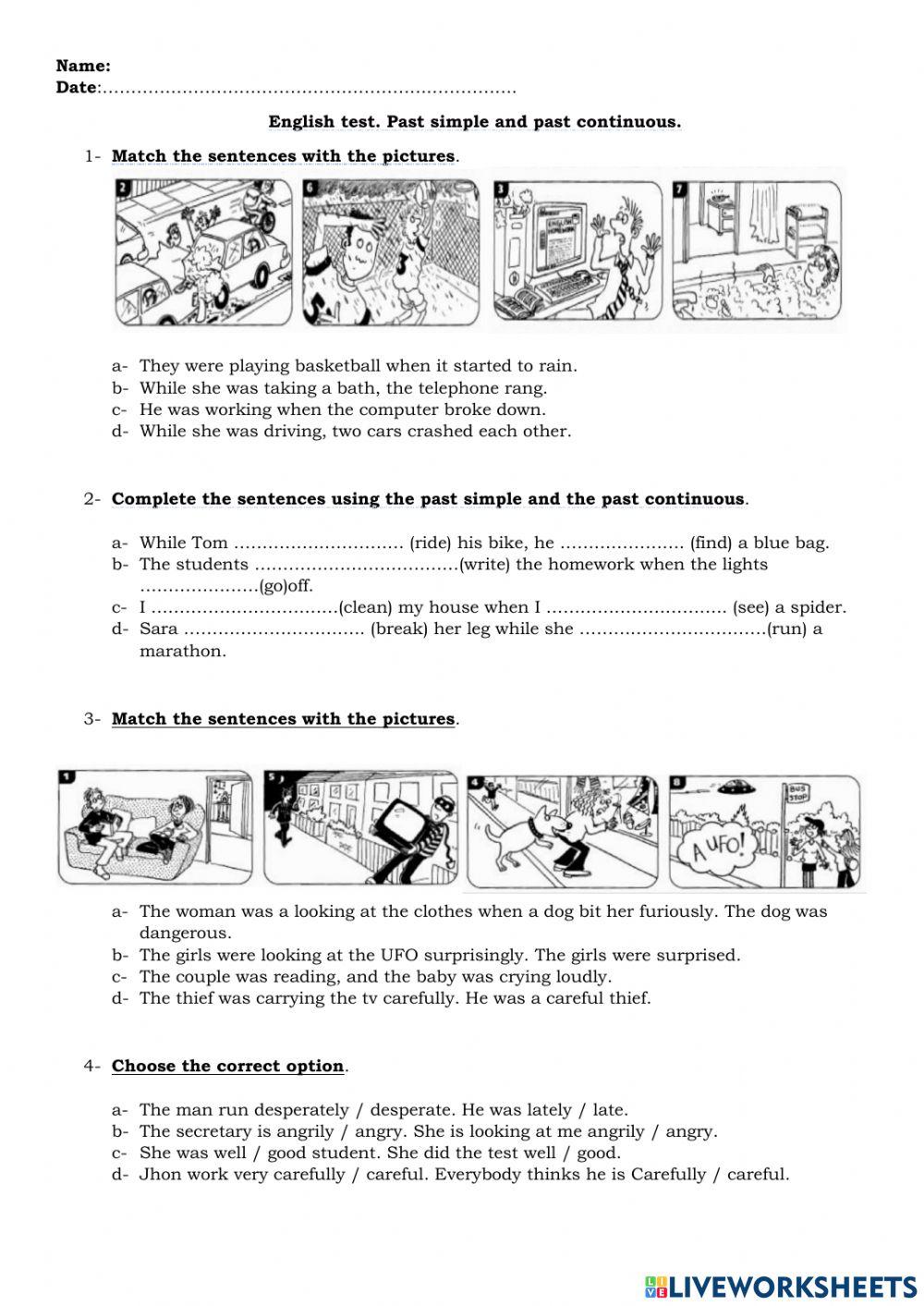 Past simple past continuous Juana