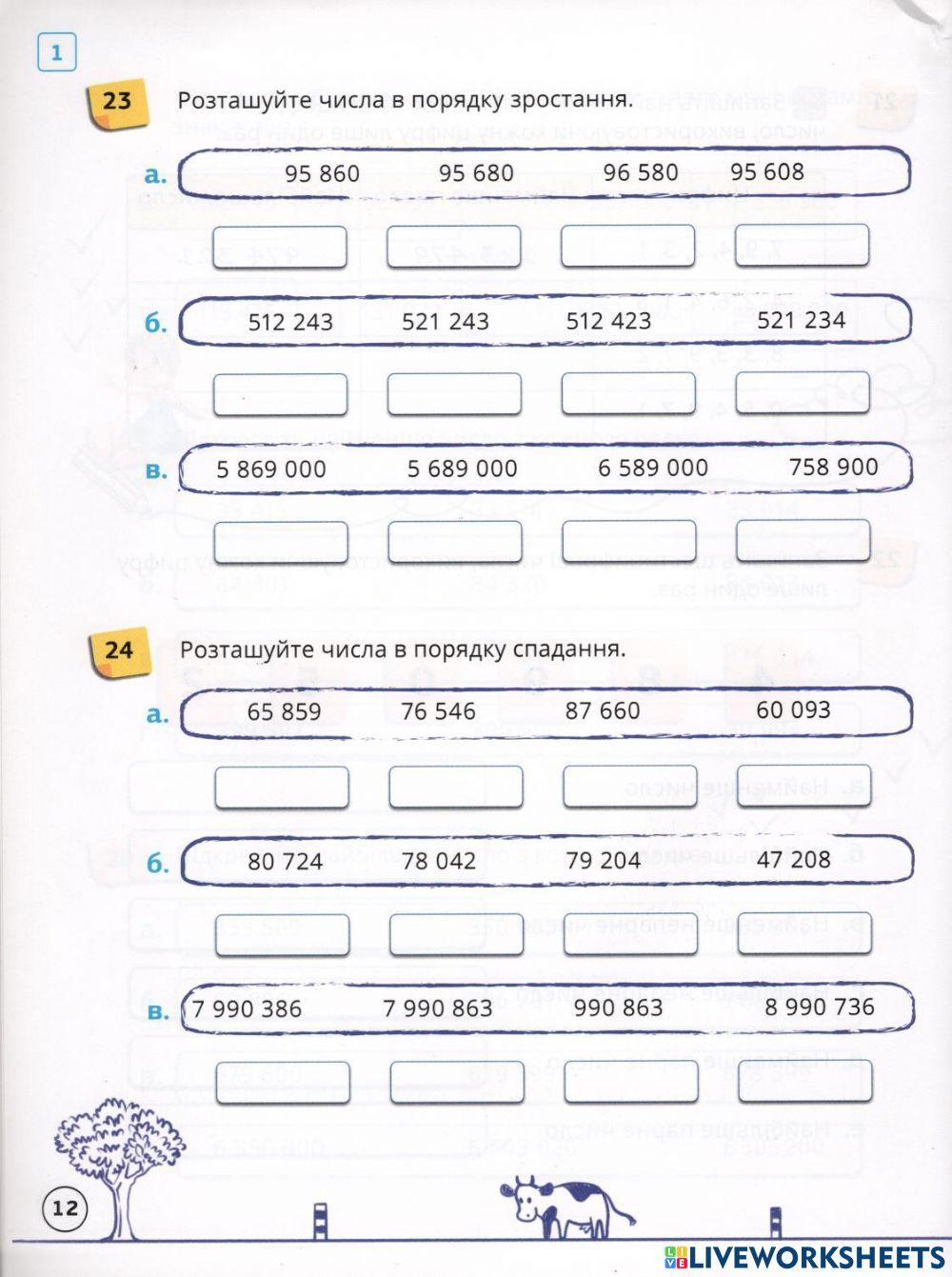 Порівняння натуральних чисел