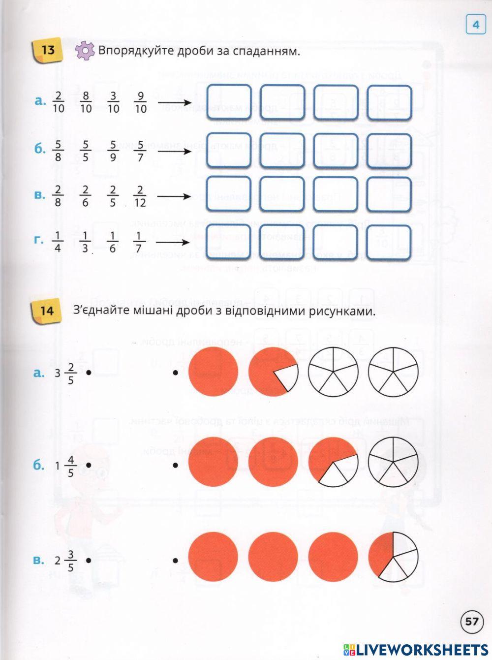 Порівняння дробів