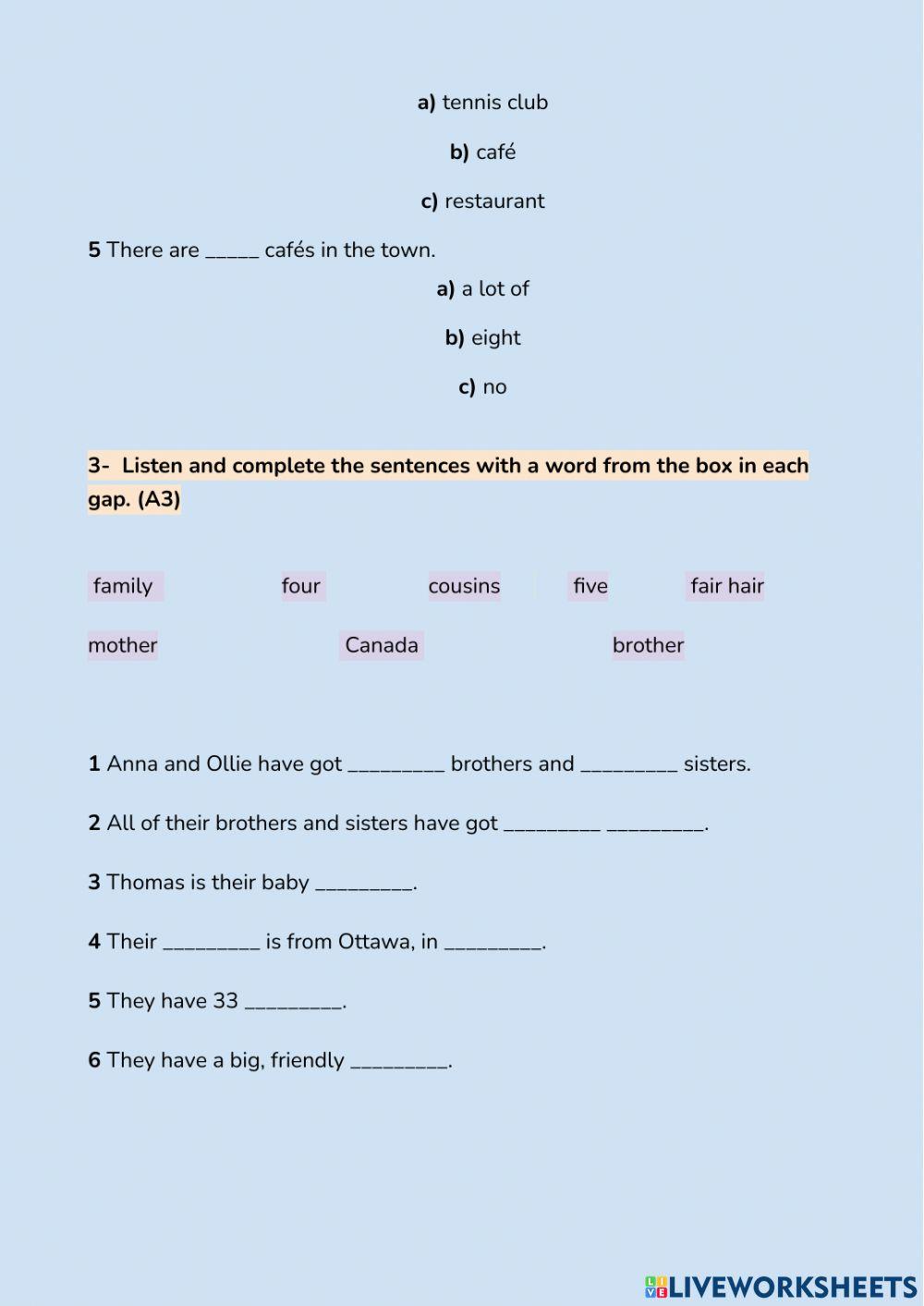 TEENS  Listening Practice