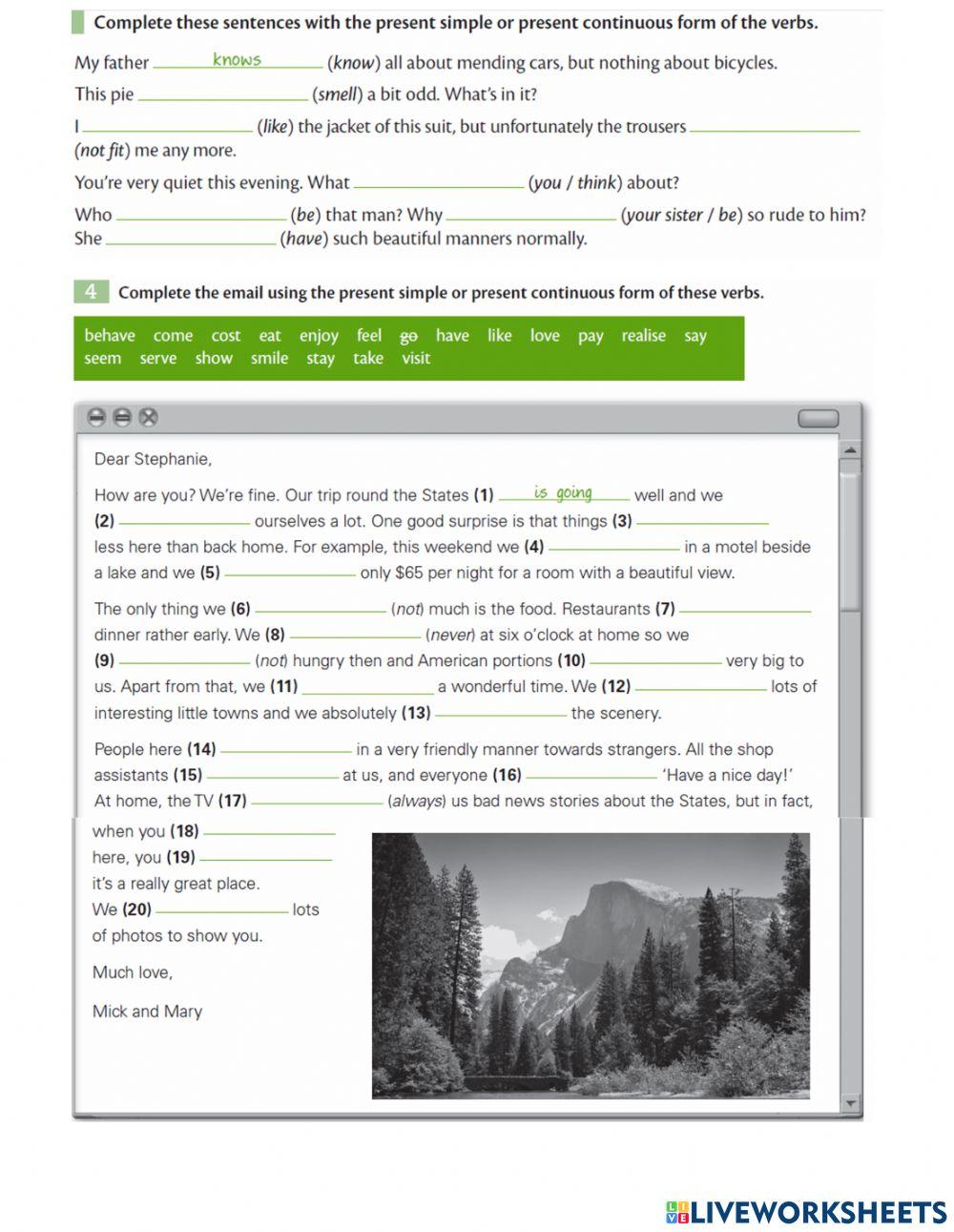 Present Simple VS Present Continuous