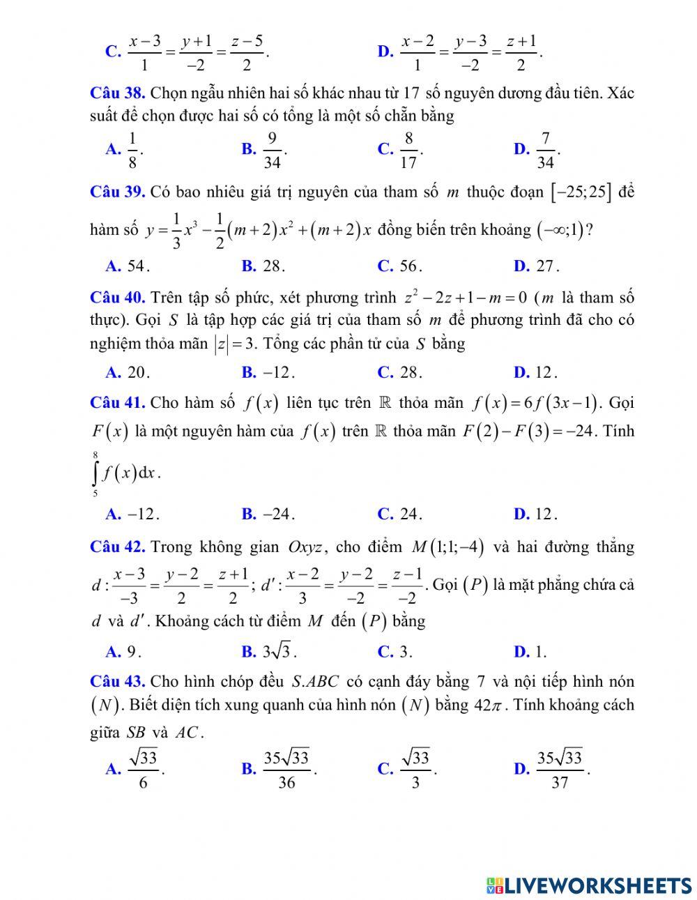 Đề 6 - ôn thi tn thpt 2023 - toán
