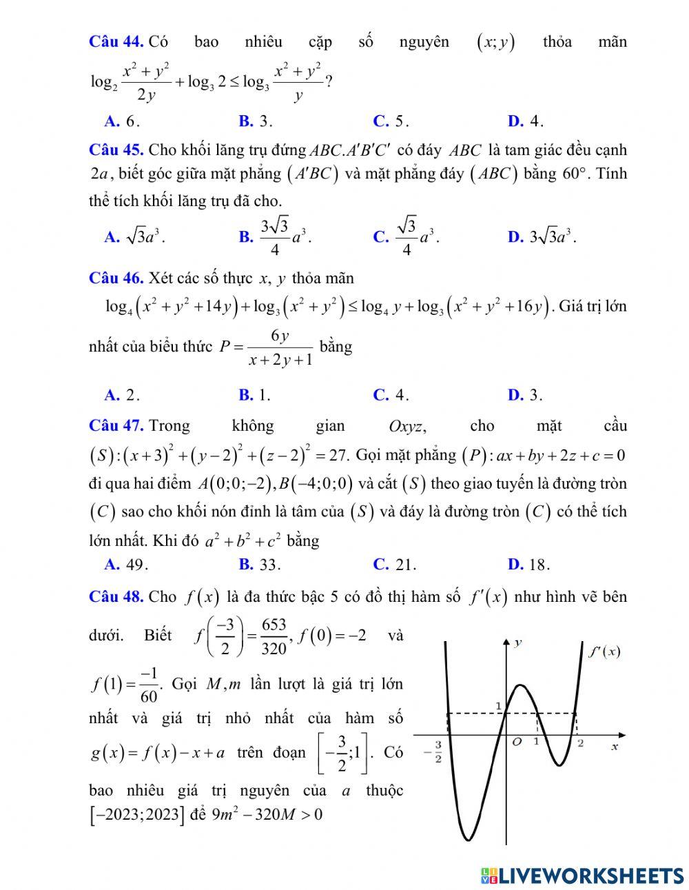 Đề 6 - ôn thi tn thpt 2023 - toán