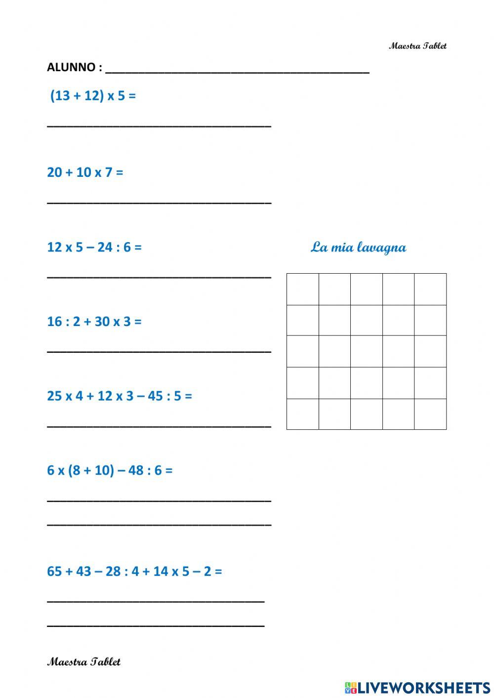 Prime espressioni con parentesi tonde