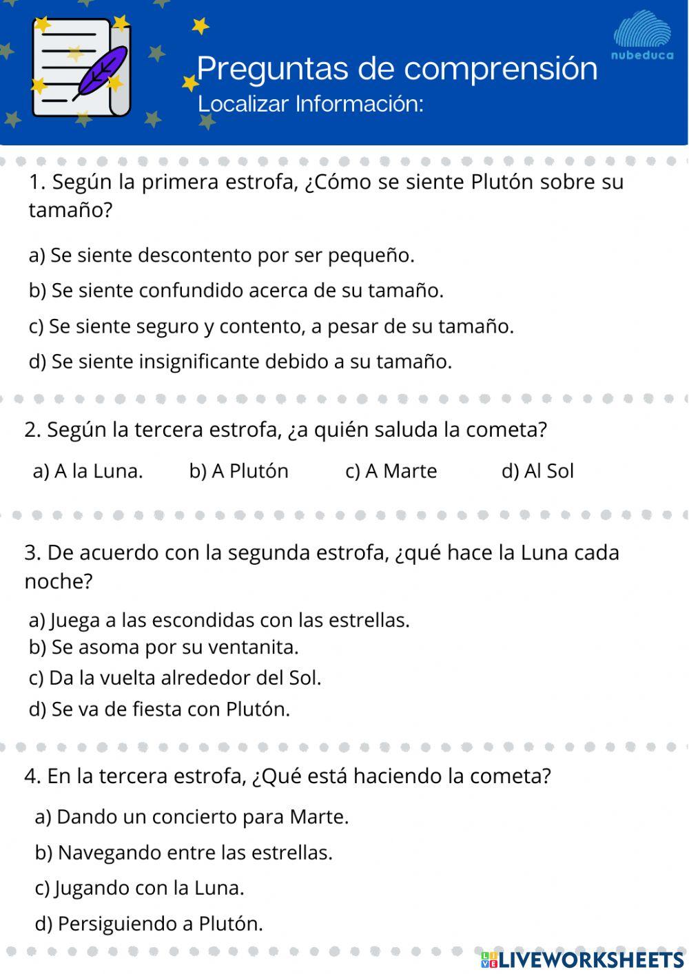 Comprensión de poema