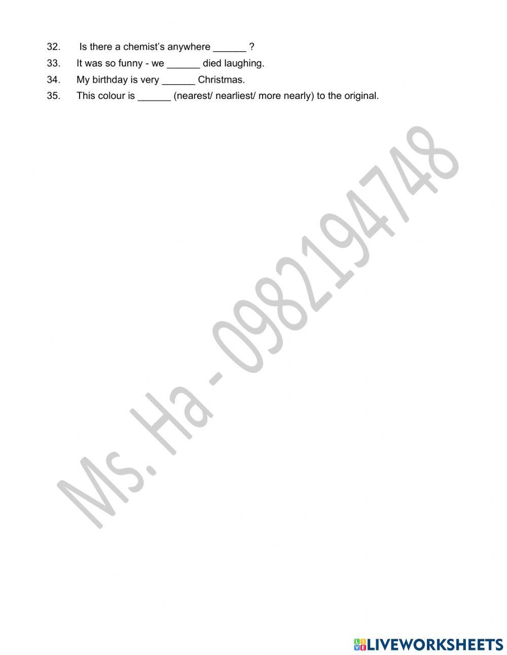 Near – nearly- nearby