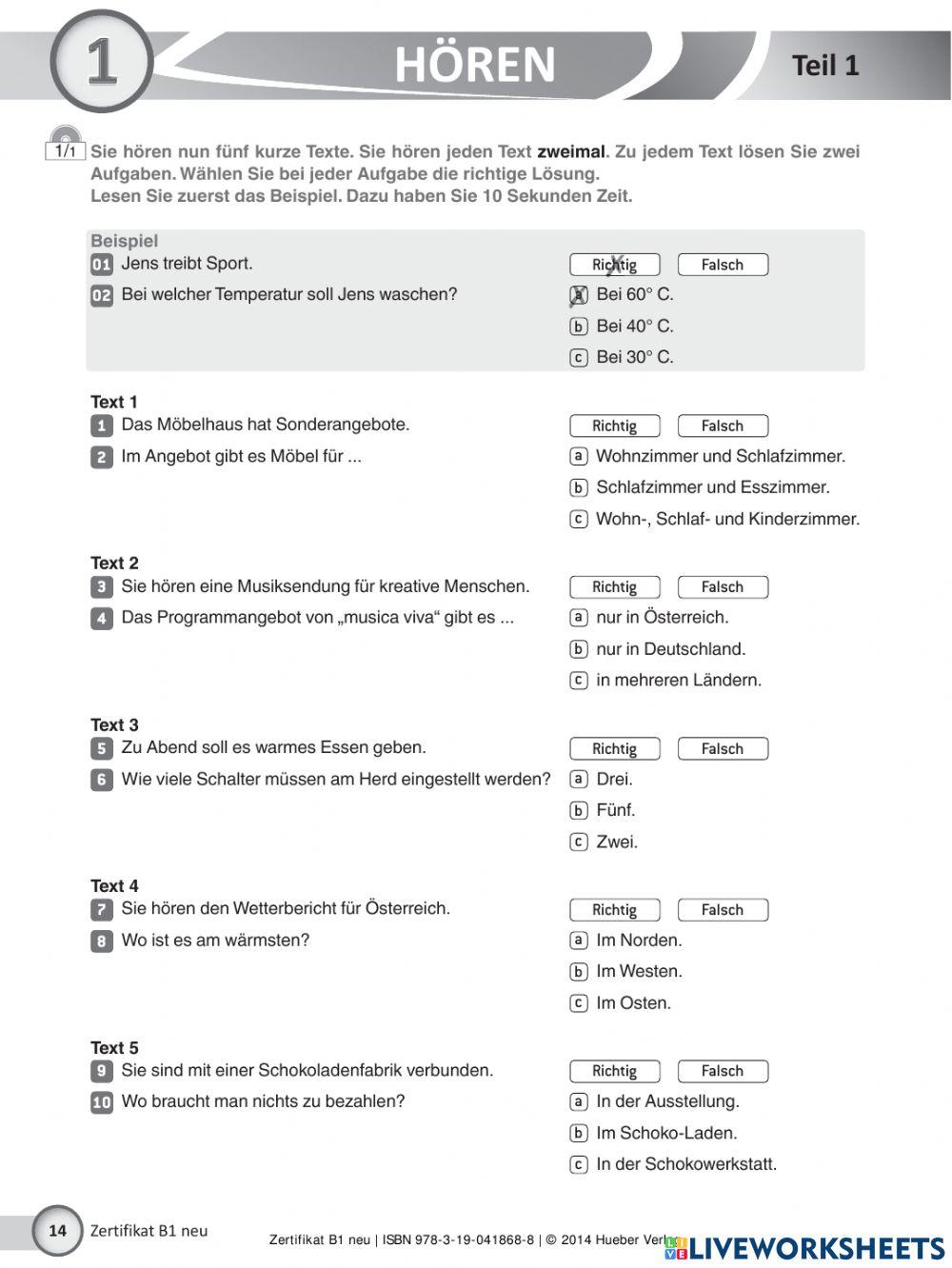 arbeitssuche b1 prüfung