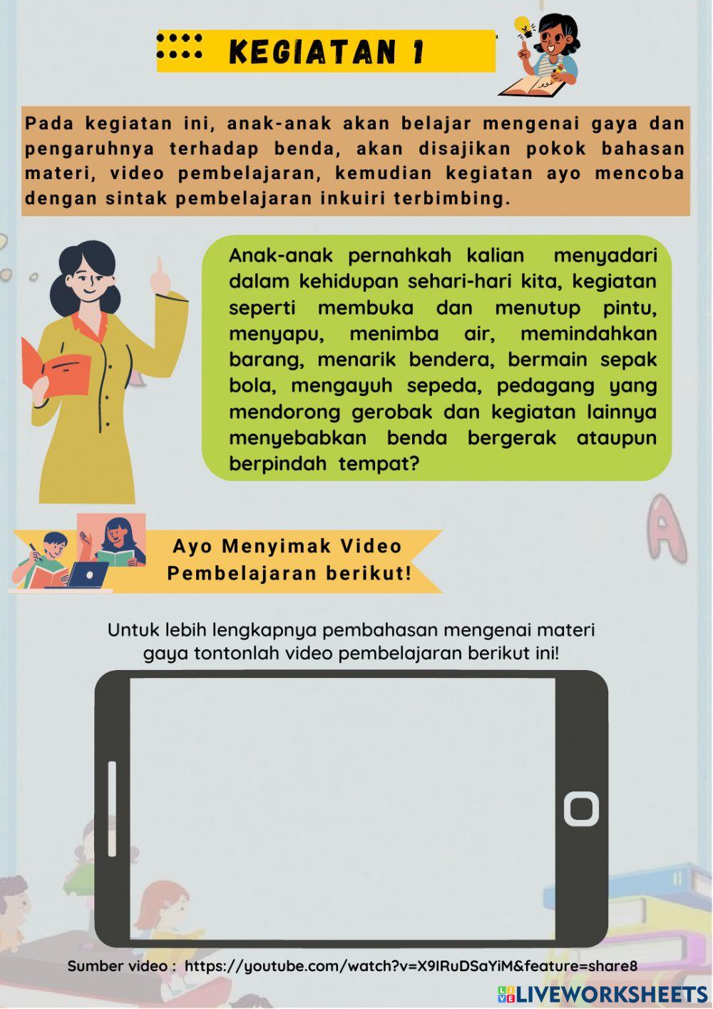 E-LKPD Gaya dan Pengaruhnya Terhadap Benda