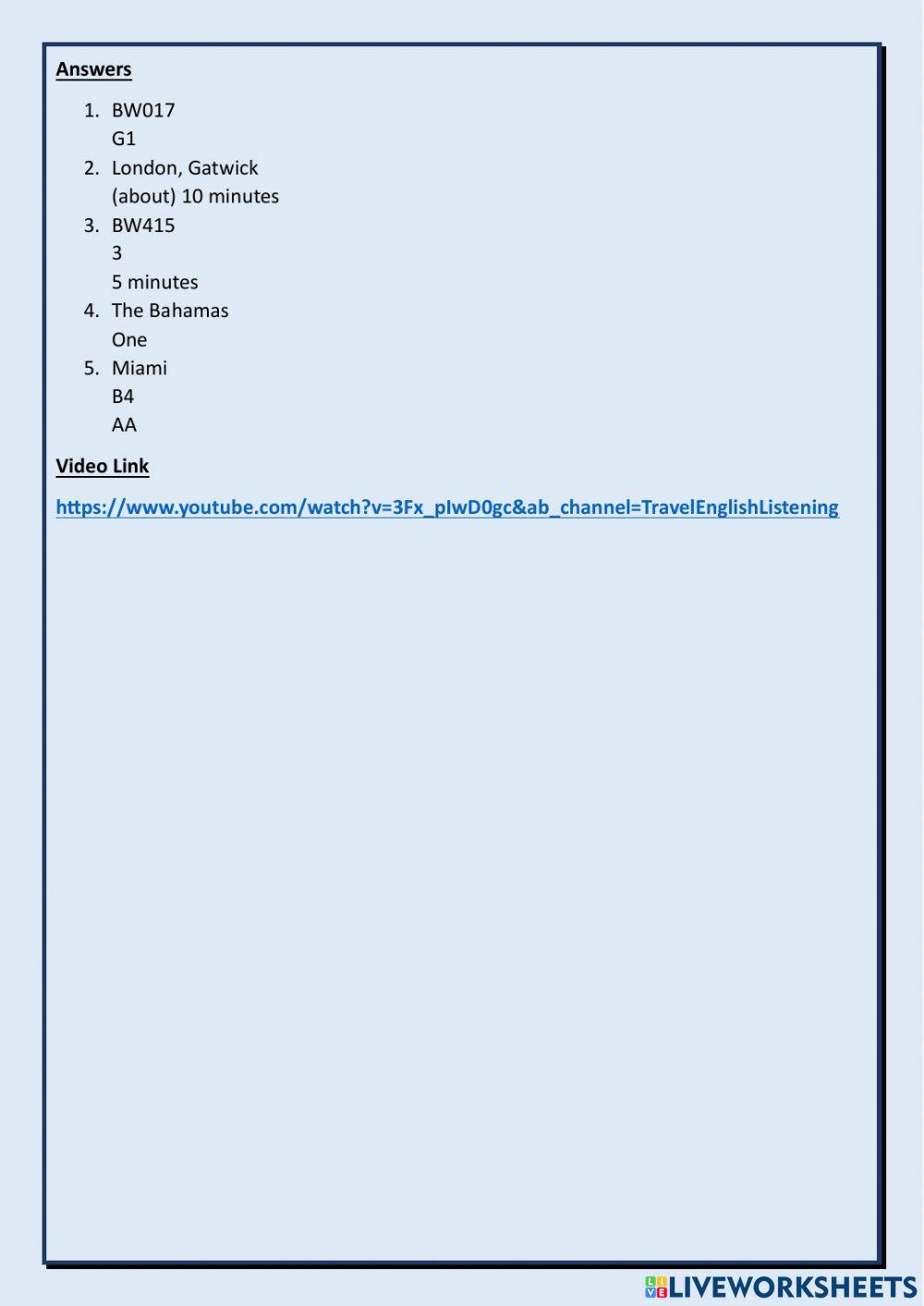 Airport Announcements (B1 Intermediate)