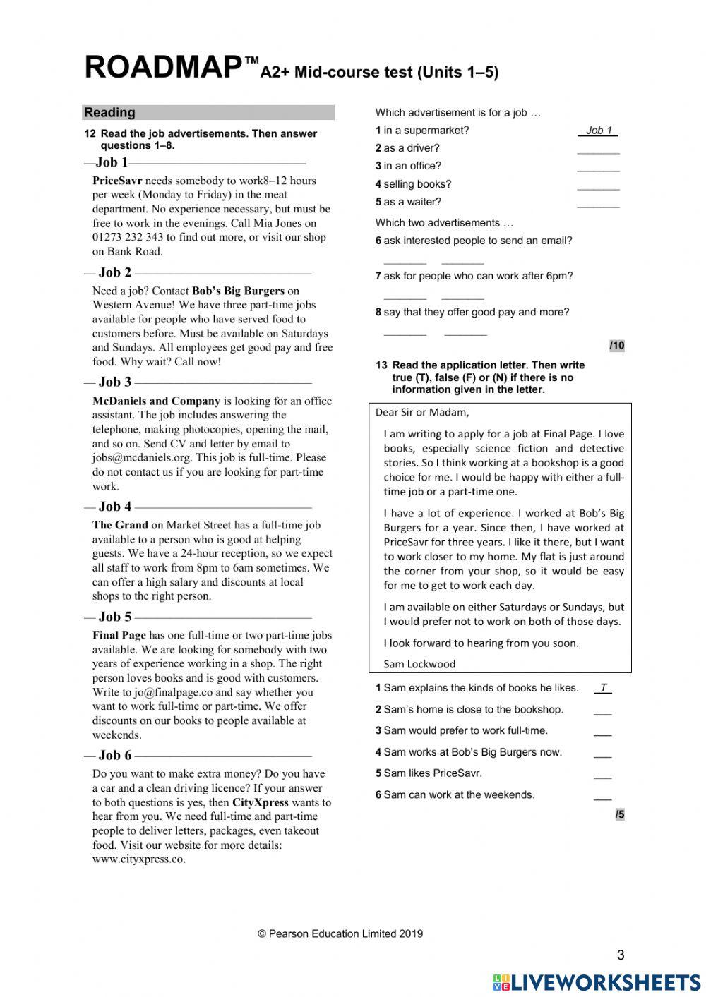 7068433 roadmap a2 mid course test units 1 5 