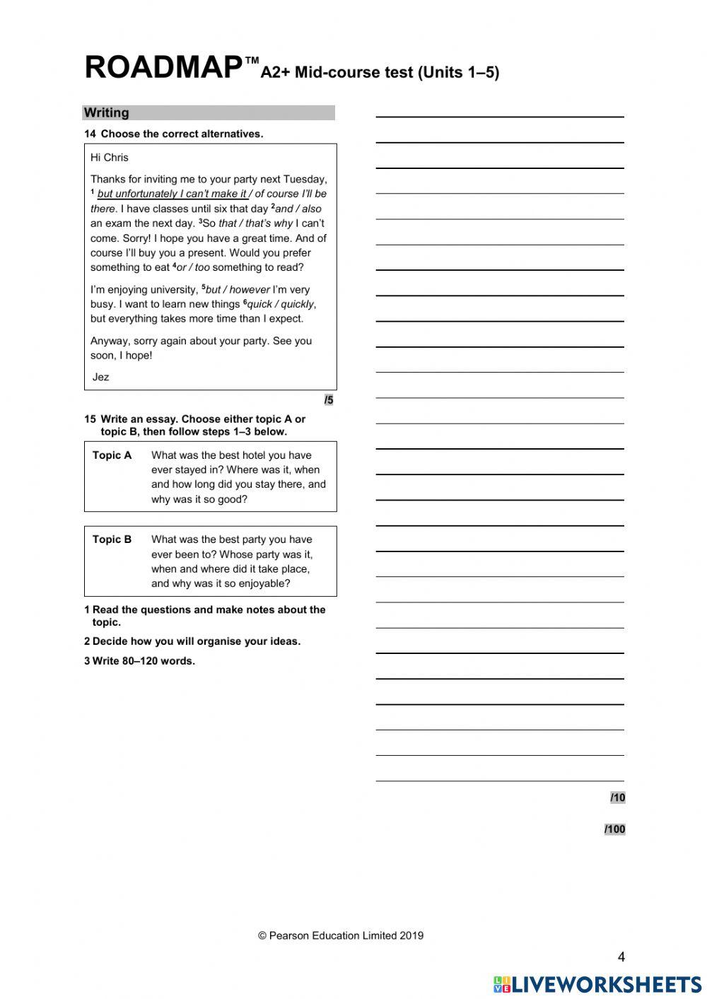 7068433 roadmap a2 mid course test units 1 5 