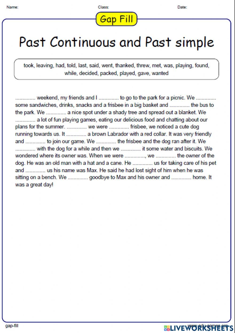 Past simple and Past Continuous