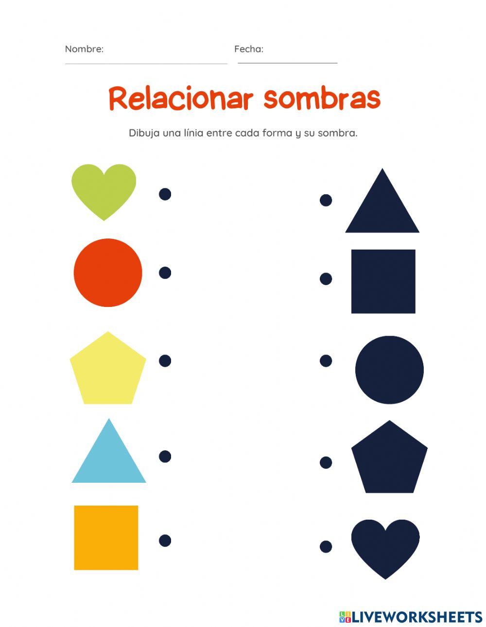 Relaciona con la sombra correcta