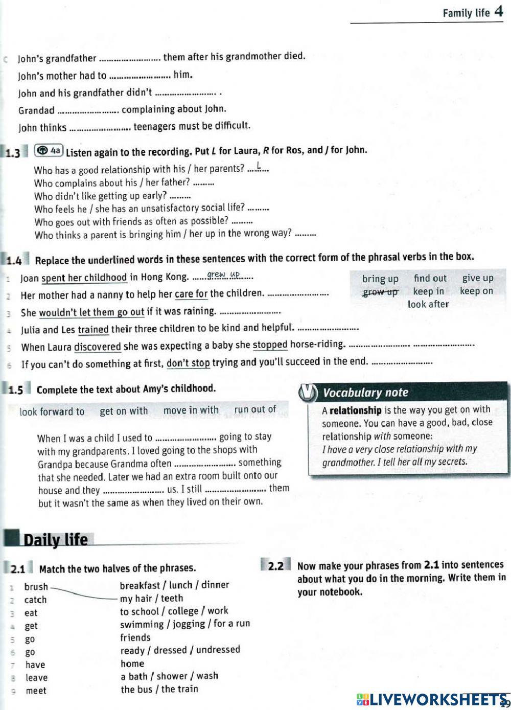 B1 vocabulary unit 4-5