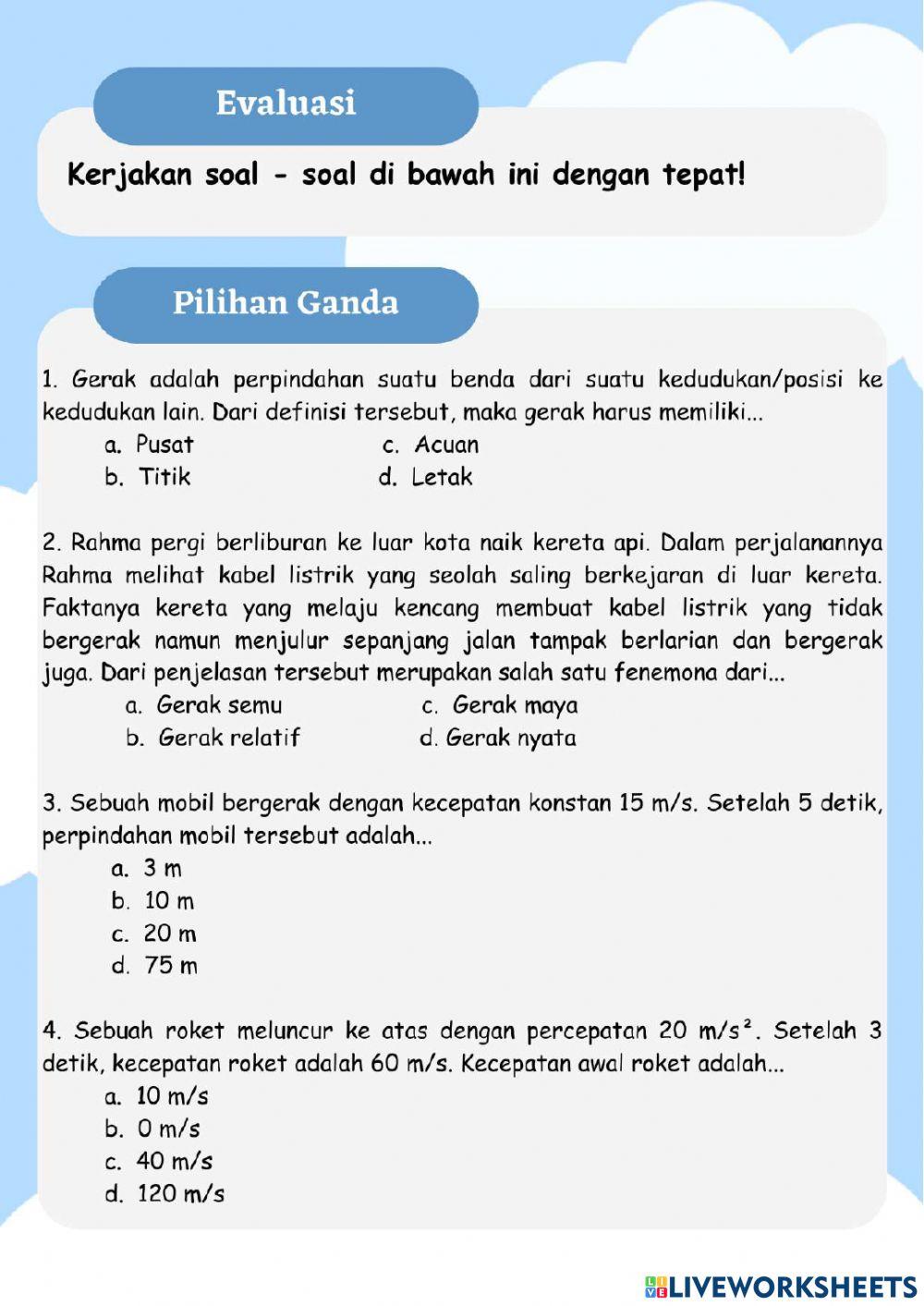 LKPD Konsep Gerak untuk SMP
