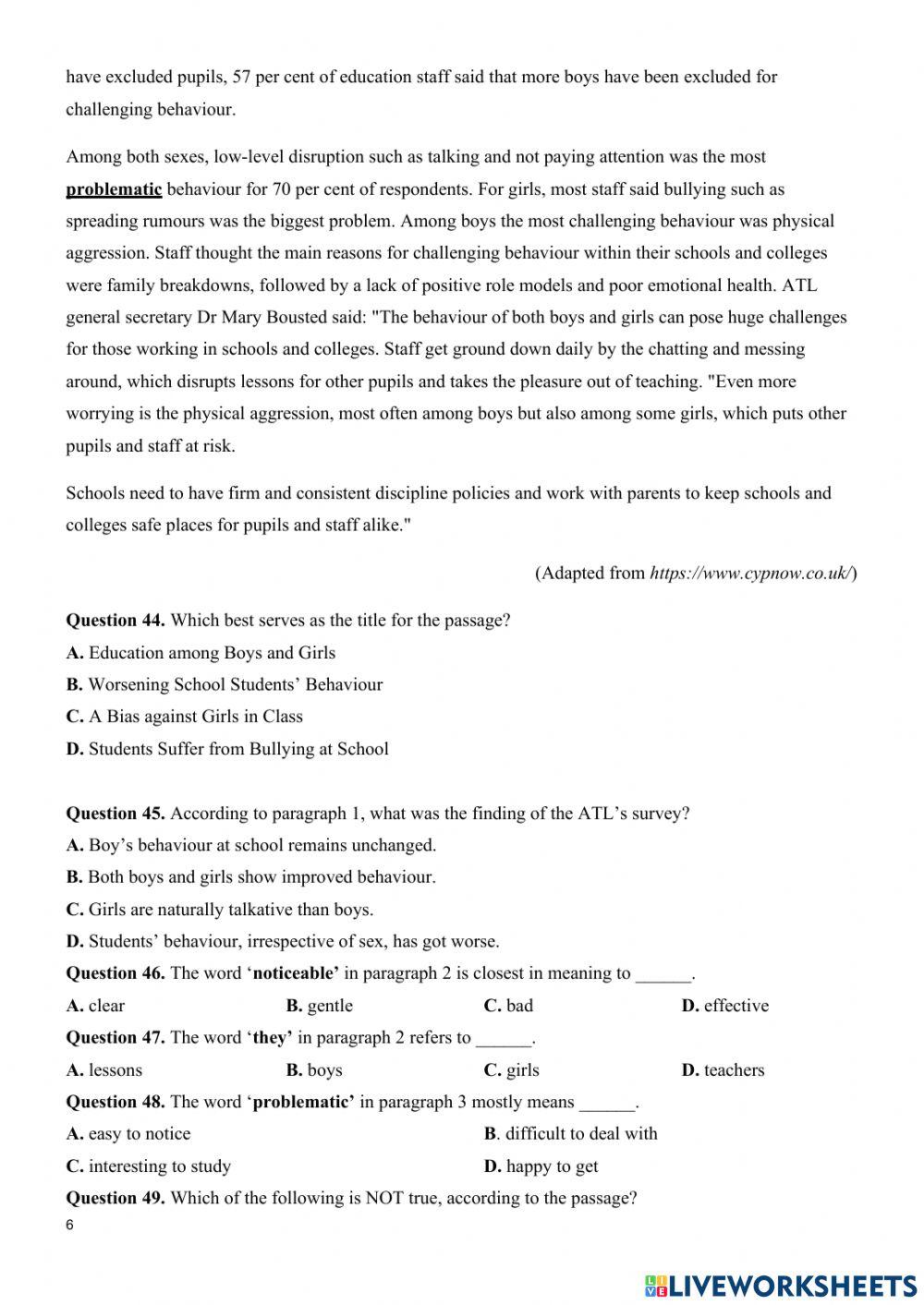 sample-gcse-exam-worksheet-live-worksheets