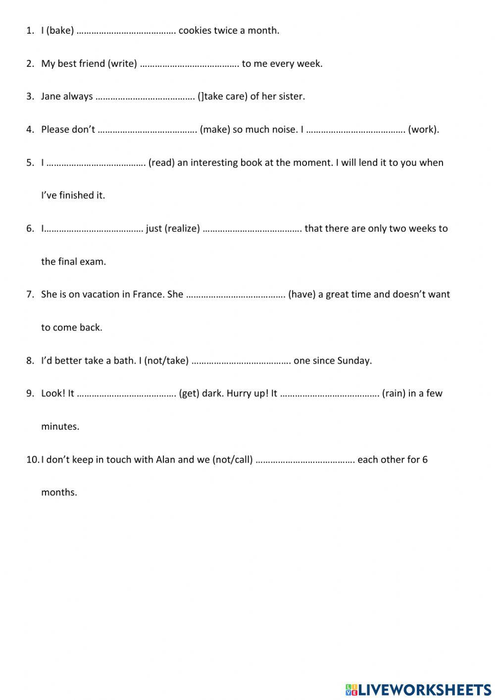 Grammar review - tenses