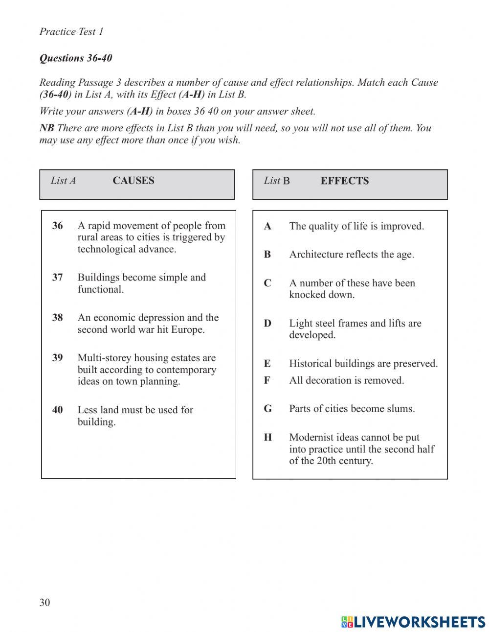 Reading task 3 test 1