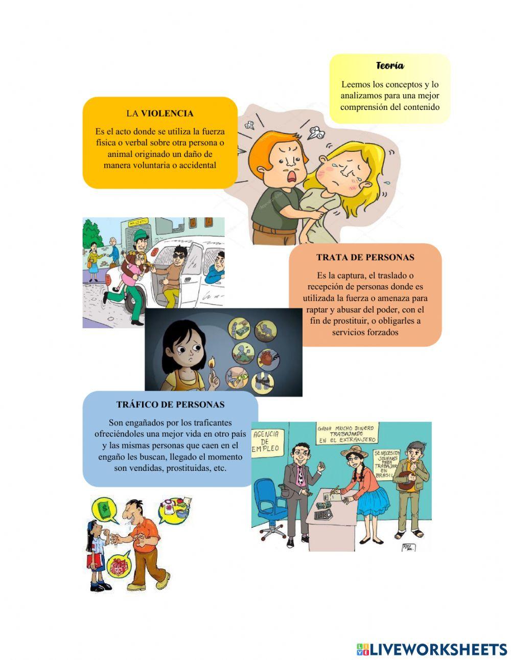 Violencia, trata y trafico de personas