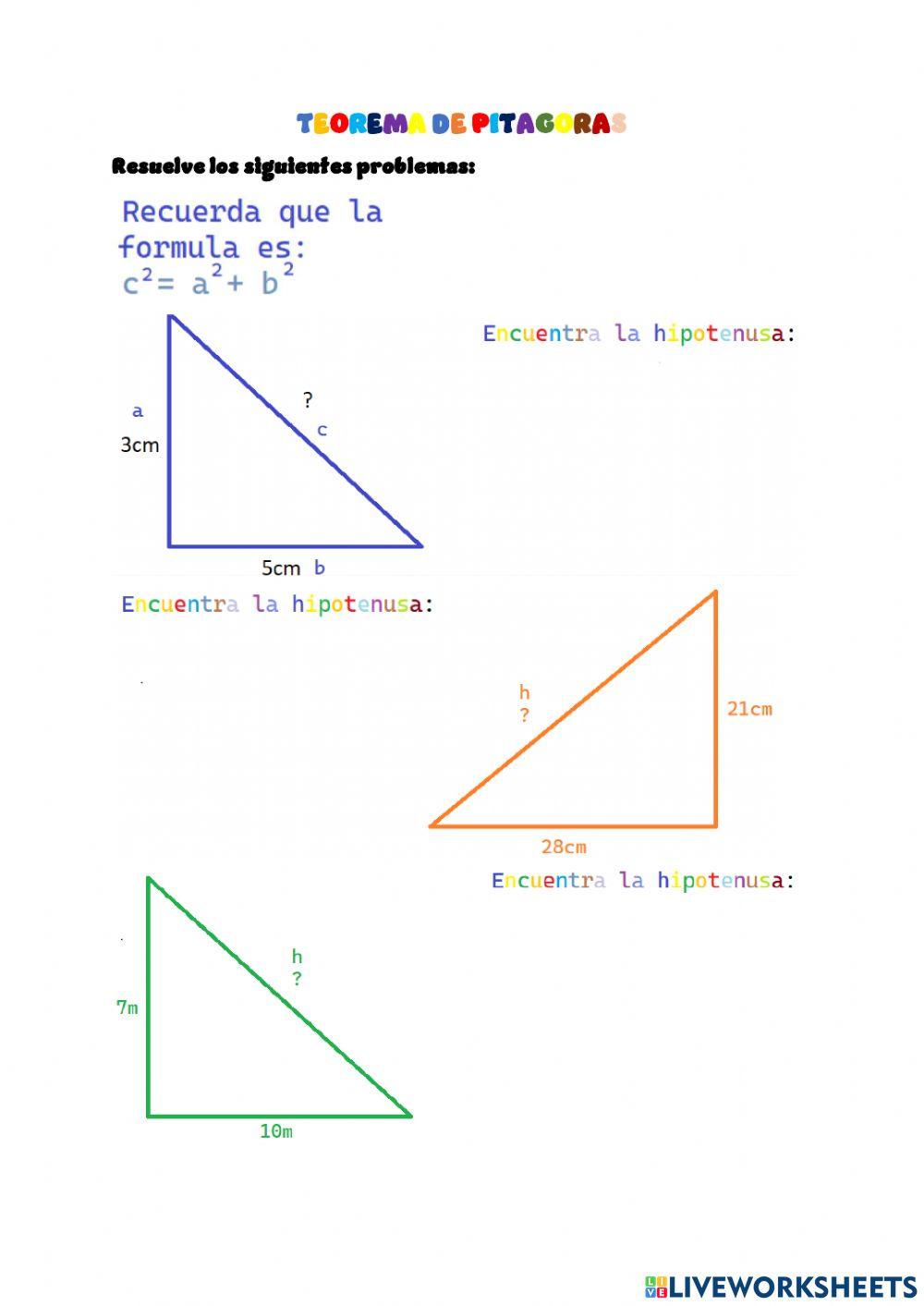 Teorema de pitagoras