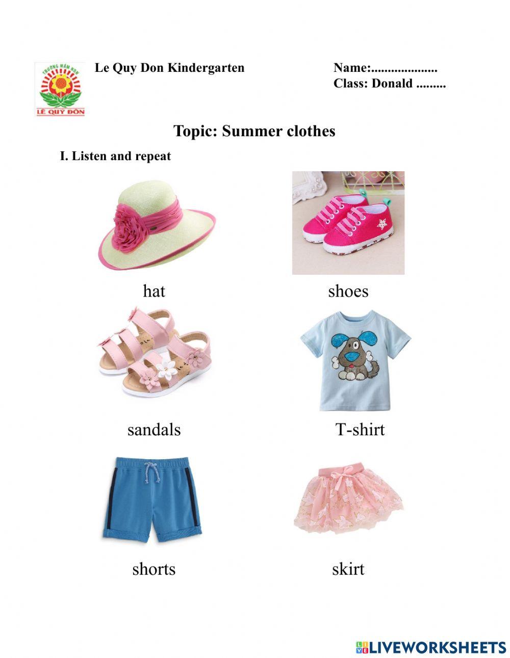Donald Classes about Summer Clothes