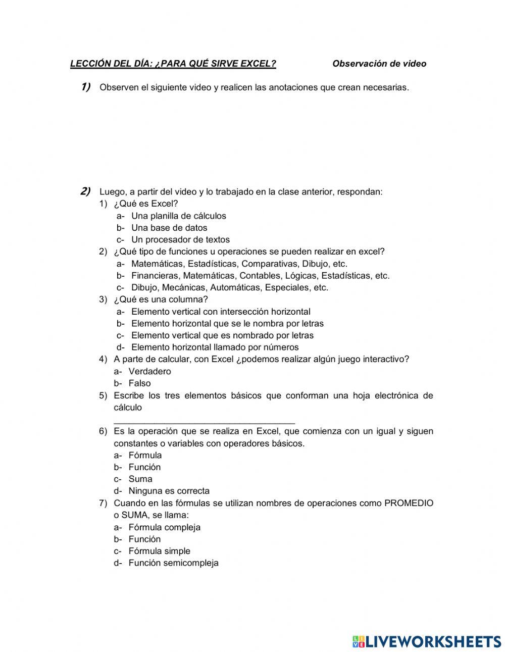 Introducción a Excel