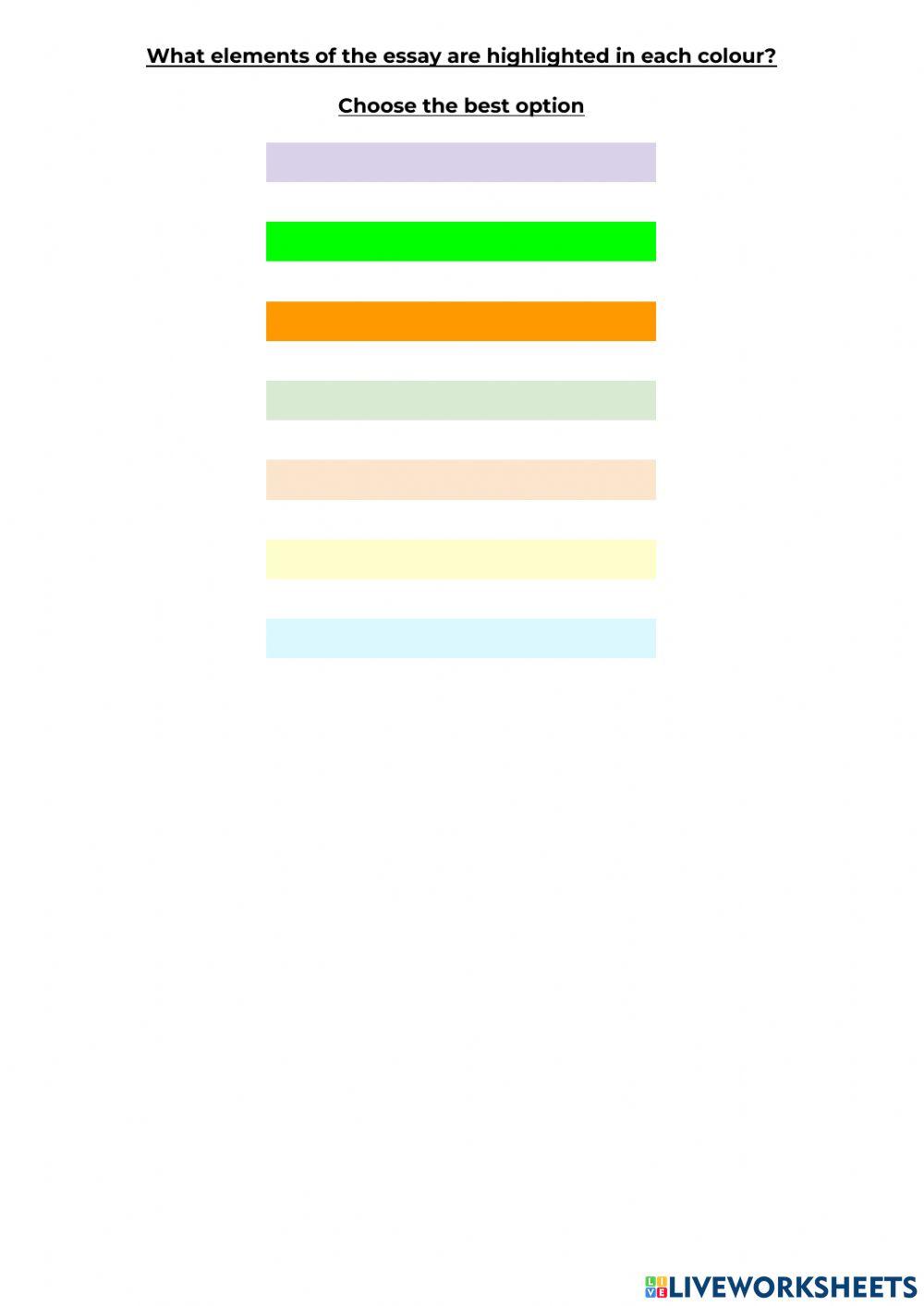 Connectors and elements of an opinion essay