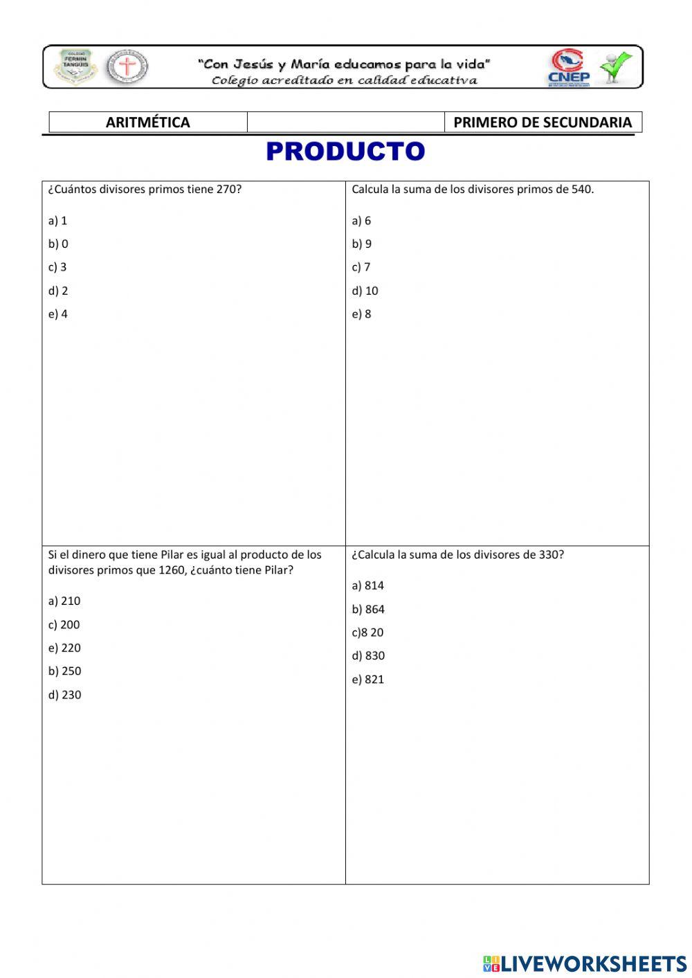Divisores de un numero