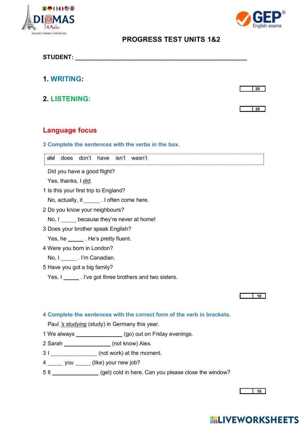 Intii-progress test 01