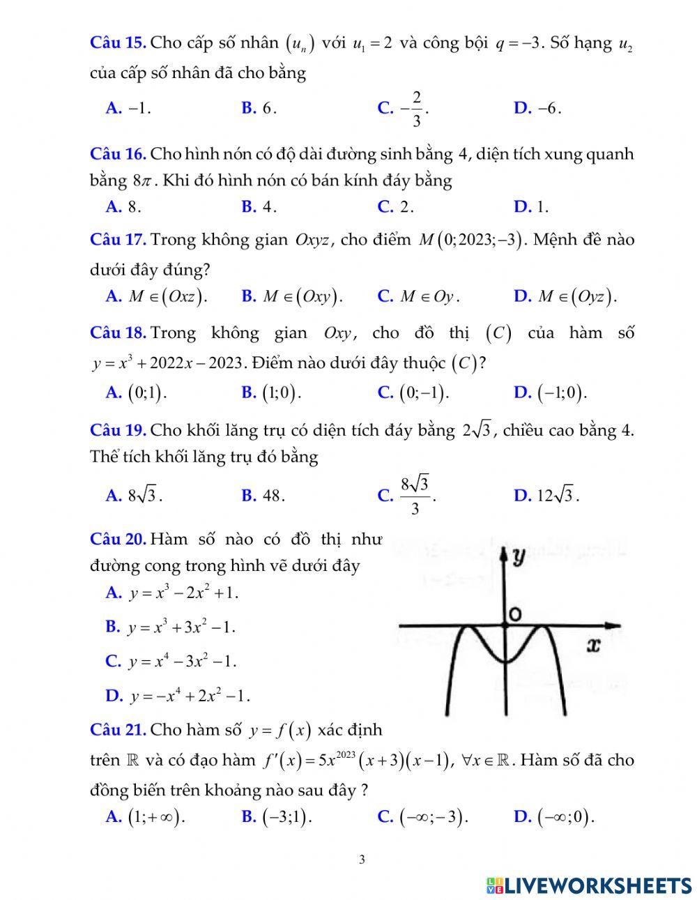 Đề 7 - On thi TN THPT 2023 - Toán