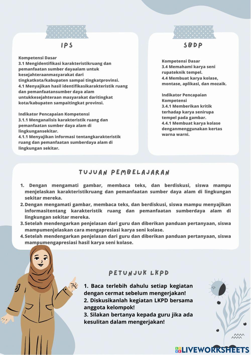 LKPD Hewan dan tumbuhan di lingkungan rumahku